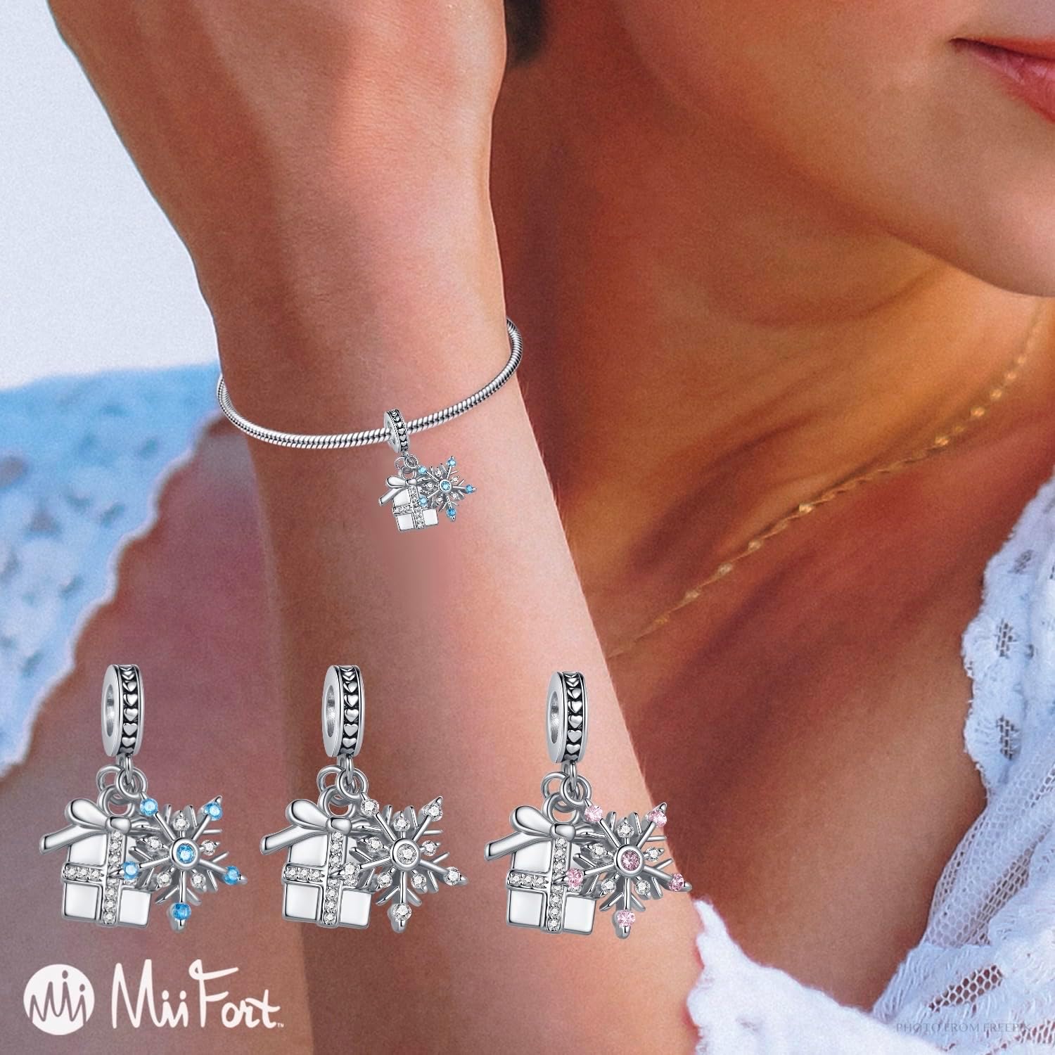Sparkling Gift Box Snowflake Dangle Charms fit Pandora Charm Bracelets Christmas Birthday Jewelry Gift for Women Daughter Sister Niece Granddaughter - Image 5