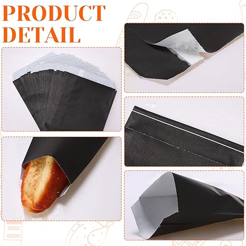 Vista 7 de Sweetude 400 Pcs Black Flat Paper Treat Bags 5 x 7 Inch Small Paper Lunch Bags Cookie Candy Snack Buffet Bag for Halloween, Wedding, Baby Shower
