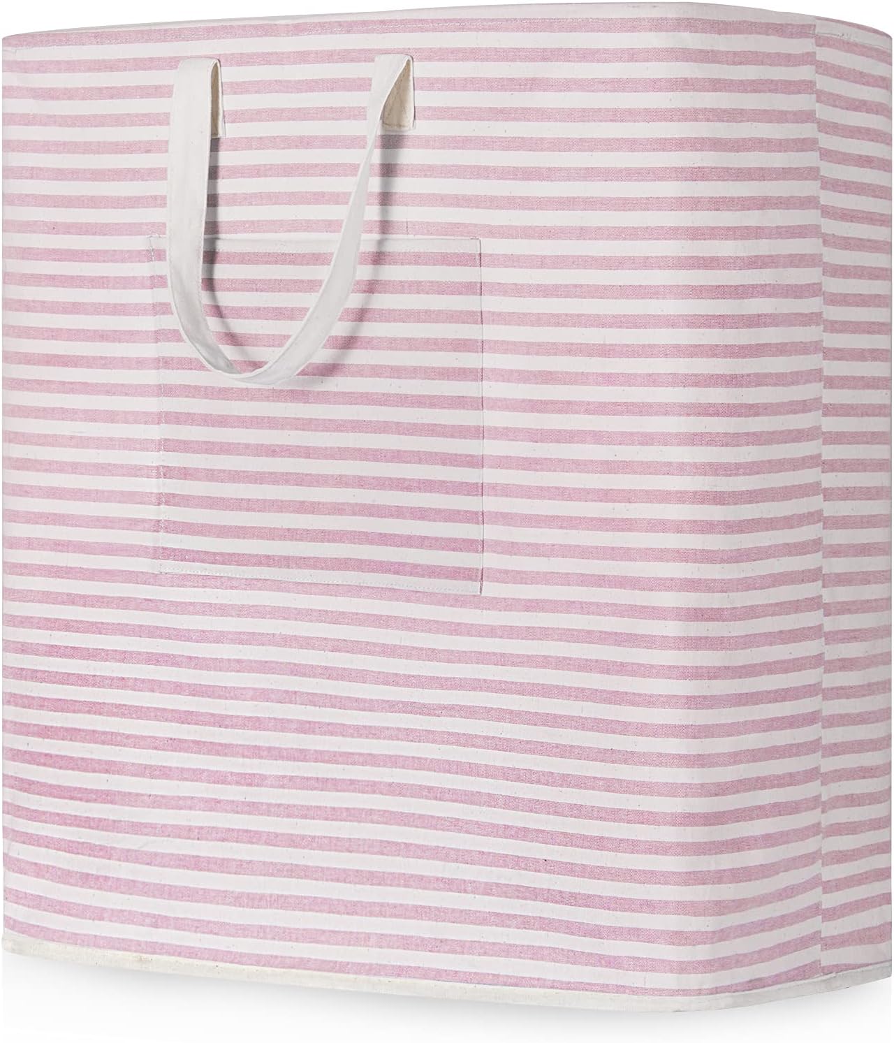 Jack&Chris Laundry Hamper,100L Freestanding Collapsible Extra Large Laundry Basket with Easy Carry Extended Handles Clothes Basket,Waterproof Storage Bags for Clothes Toys (100L, Pink)
