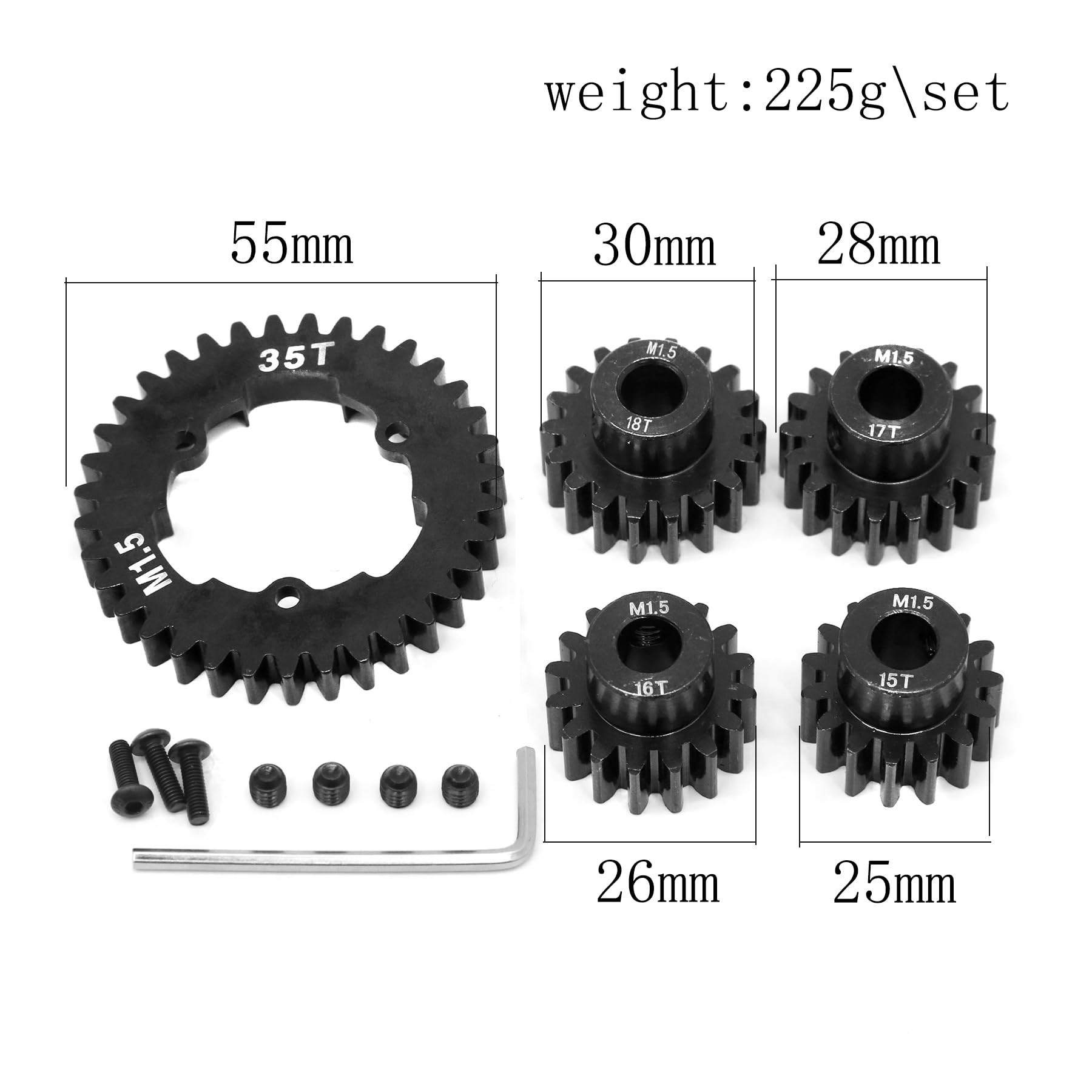 Amazon.com: 35T Spur Gear 15T 16T 17T 18T Pinion Gears 1.5 Mod