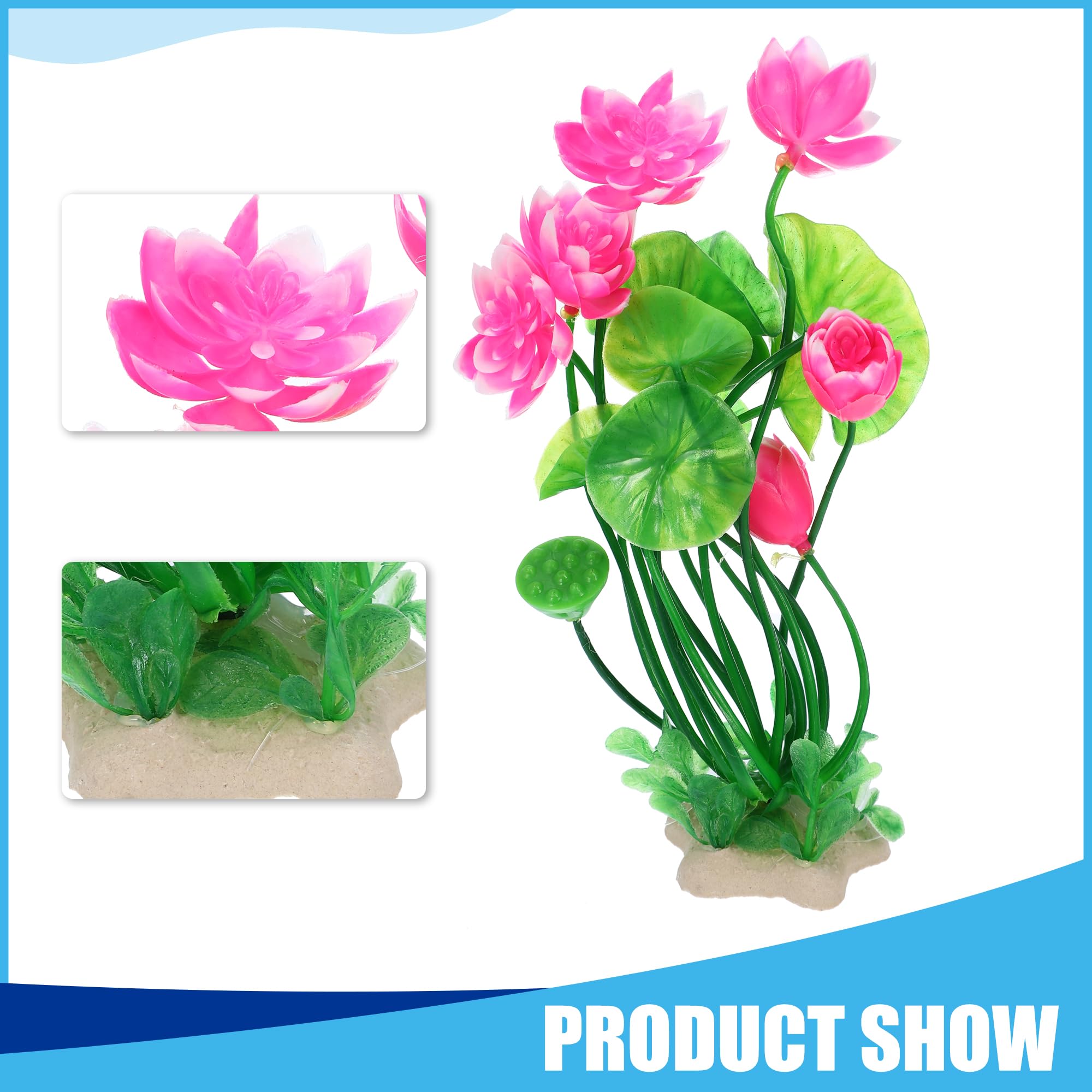 CAPASTEC Aquarium Decoration, Mini PE Ceramics Aquarium Decorations Plants for Aquarium Fish Tank,8.27Inch(Pink) - Image 2
