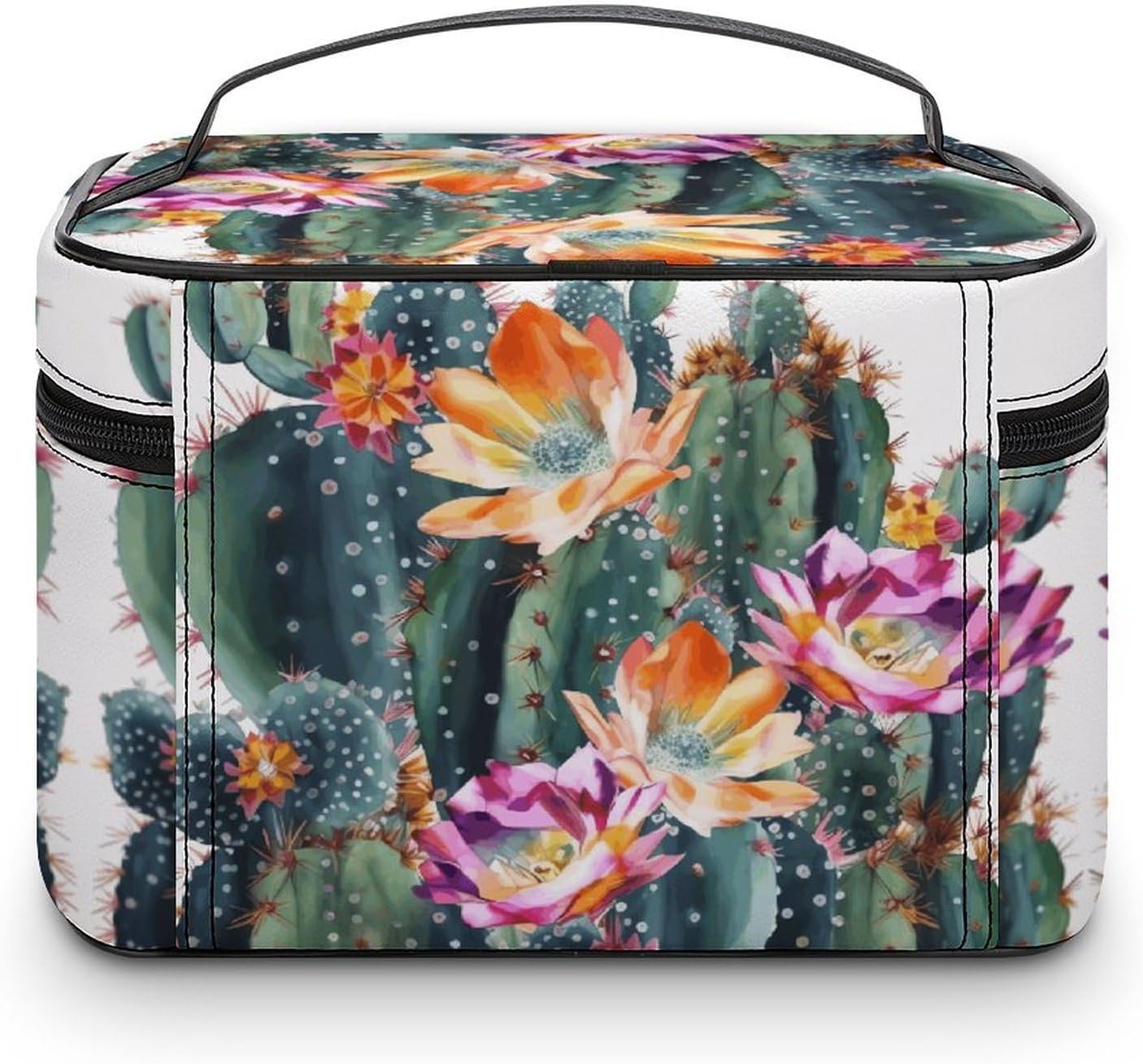 Travel Makeup Bag Portable Large Cosmetic Bag with Handle And Compartment image 3