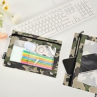 Vista 44 de Binder Pouch Purple Gold Shine Marble File Folder Sturdy Pencil Pouch for 3 Ring Binder Clear Window Office Desk Supplies Case Memento Holder with