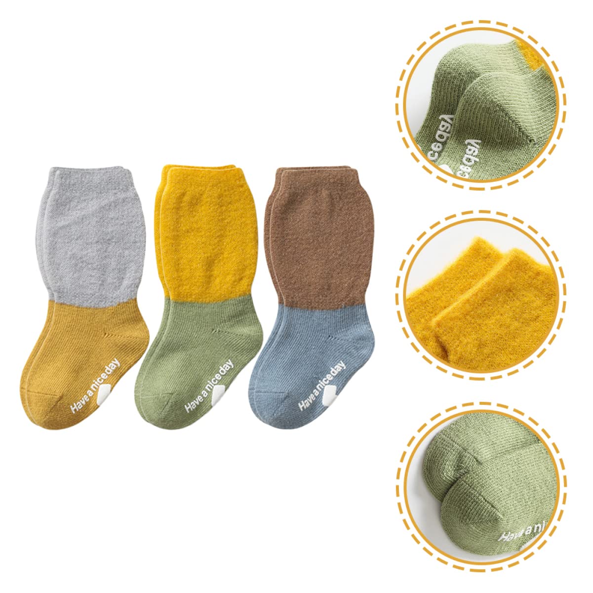 GALPADA 15paare Rutschfeste Socken Für Kleinkinder Warme Und Bequeme Socken Mit Grips Für Laufen Und Krabbeln Für Monate Alte Jungen Und Mädchen Sockenlänge