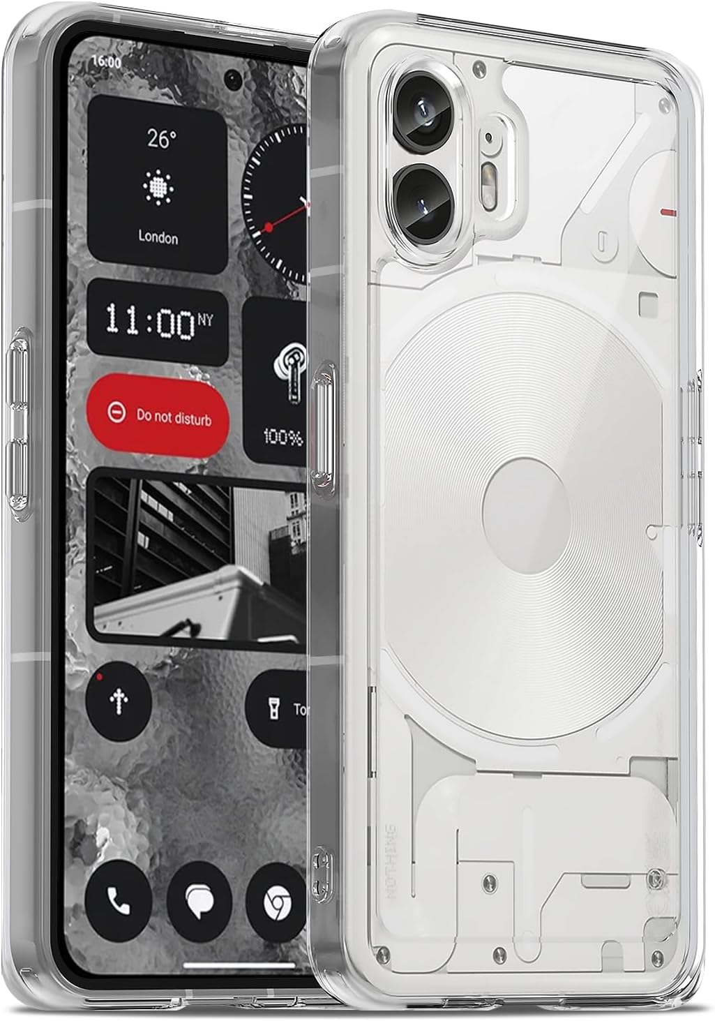 Case for Nothing Phone 2 Military Ultra Slim Mobile Phone Case Scratch-Resistant Never Yellowing Mobile Phone Case Hard PC Back Case Shockproof Transparent Protective Case 100% Transparent