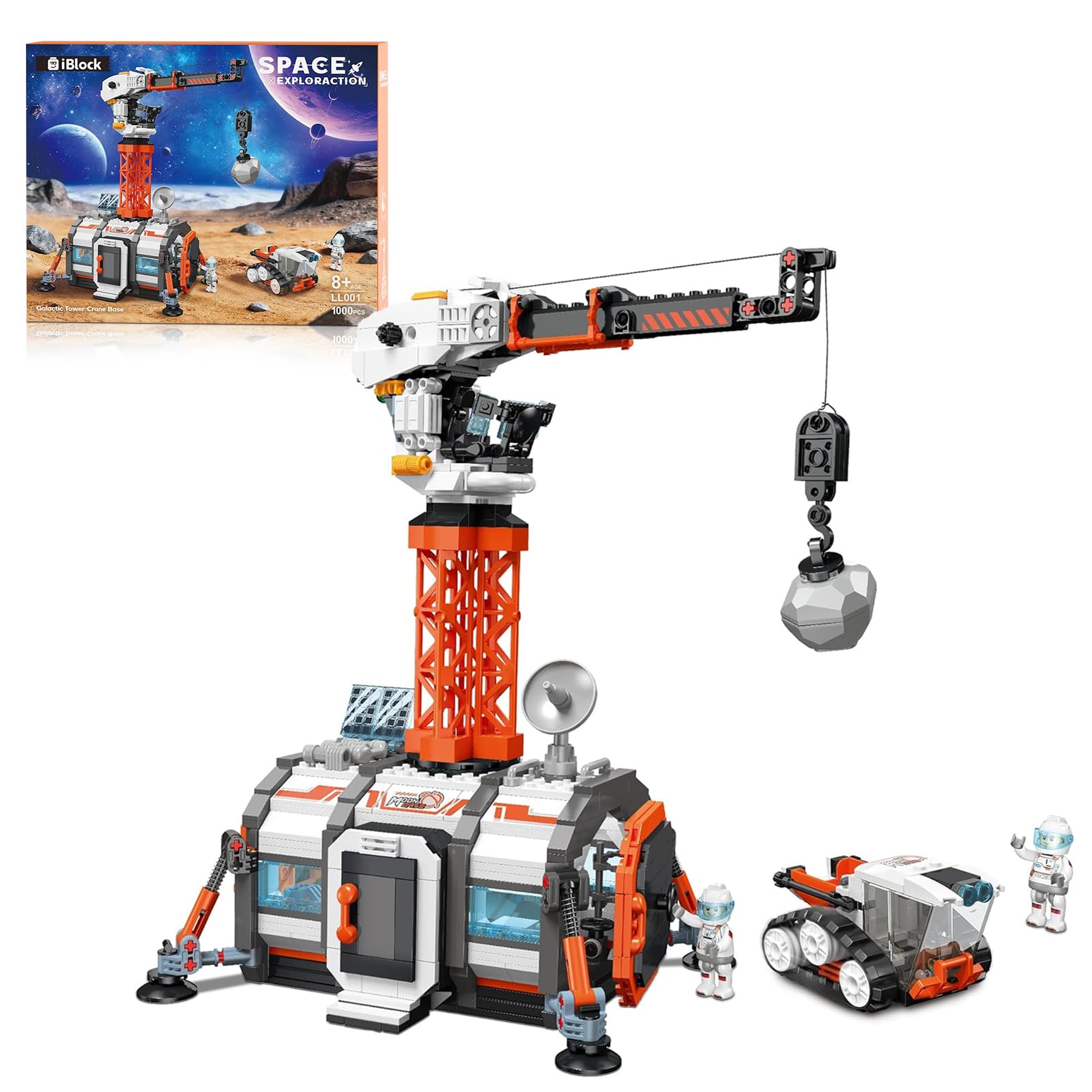 Space Base Building Sets, Exploration Space Station Model, 1000 PCS | with Tower Crane, V…