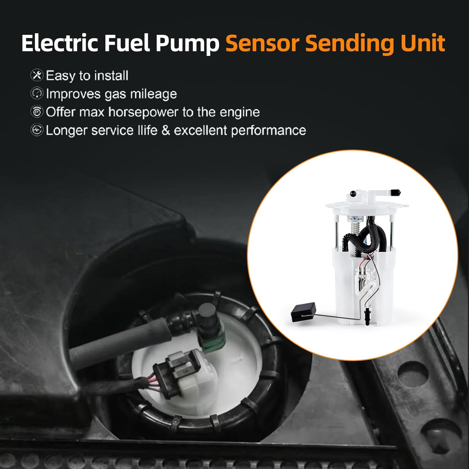 Electric Fuel Pump Assembly Compatible With Nissan Altima 2007-2012 V6 3.5L Altima 2007-2013 L4 2.5L Maxima 2009-2014 V6 3.5L Replaces FG0986 P76400M SP4010M