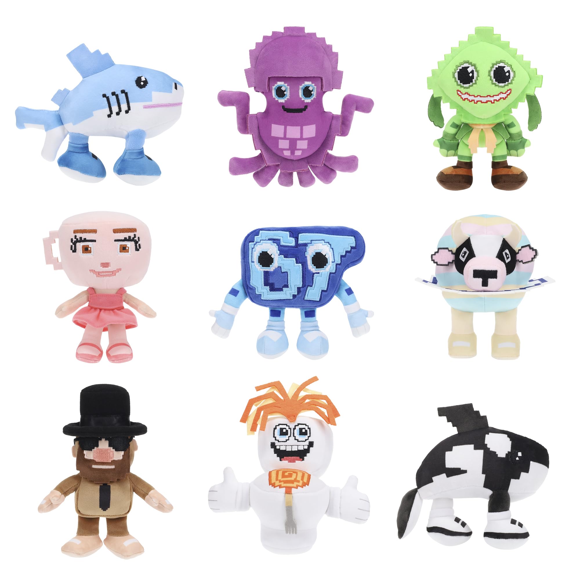 Peluche da collezione assortito - Bambola morbida da 20 cm con personaggi di meme virtuali su Internet, giocattolo in stile moderno e gamberro, regalo originale per i fan