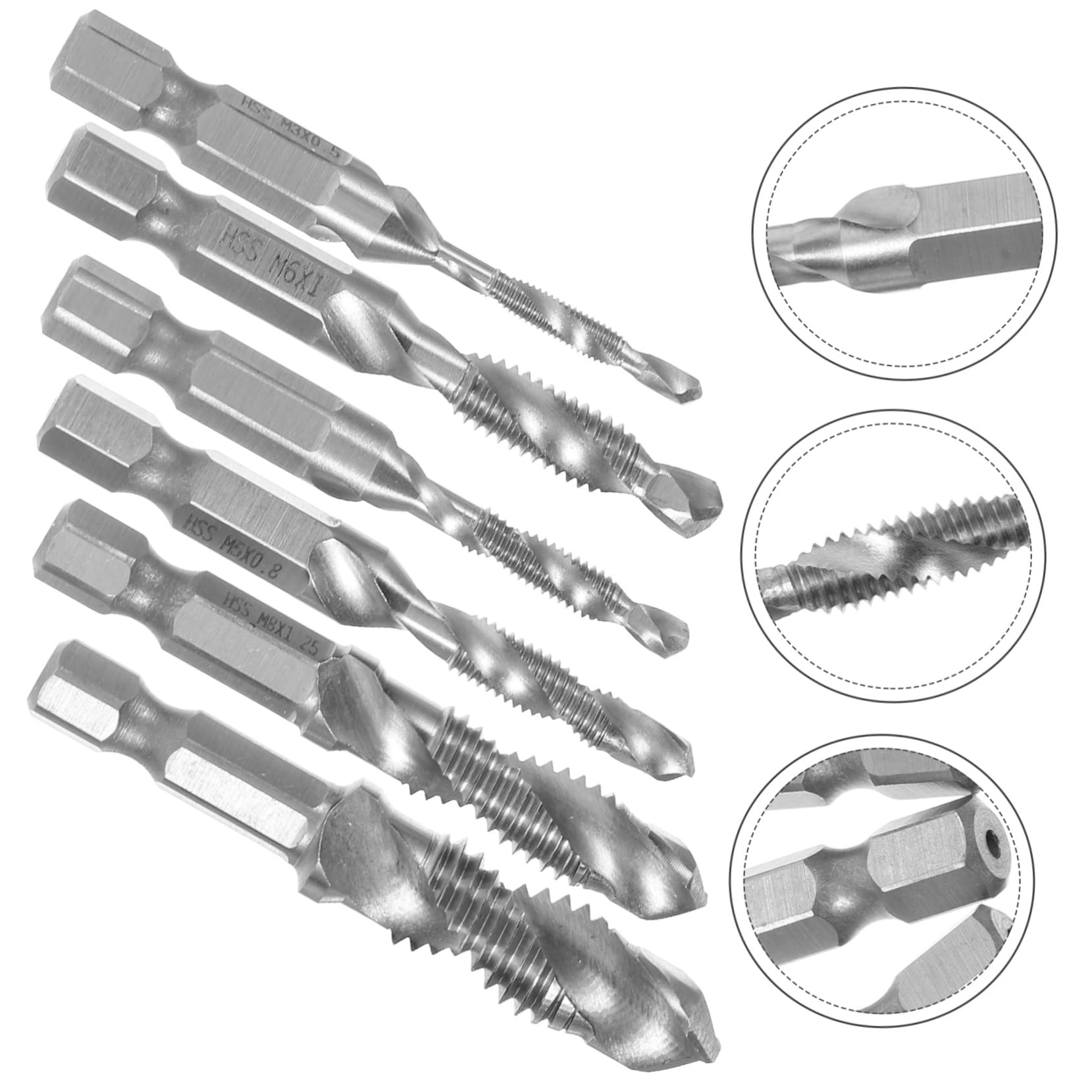 SHINEOFI 4 Set Punte per Trapano per Foratura Filettatura e Sbavatura Design con Lame Oblique per Massima Efficienza e Precisione