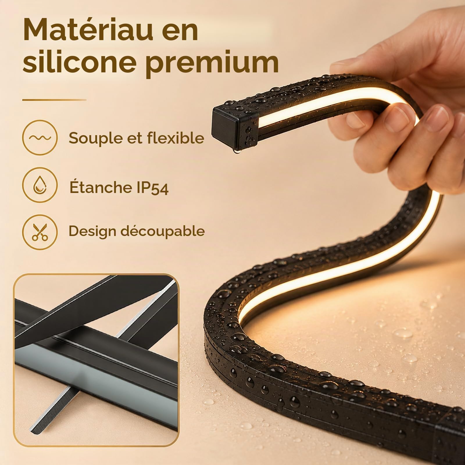 Éclairage Panneaux Acoustiques, Bandes LED Encastrables Sécables et à Intensité Variable 6x100cm 2700–6500K Blanc Chaud au Blanc Froid Télécommande et Contrôle via App Couleur Luminosité Réglables