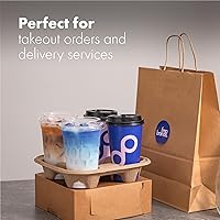 Vista 7 de FMP Brands Uber Eats - Bandejas desechables para 4 tazas, paquete de 45 soportes compostables de fibra de pulpa para tazas de 8 a 32 onzas, soportes