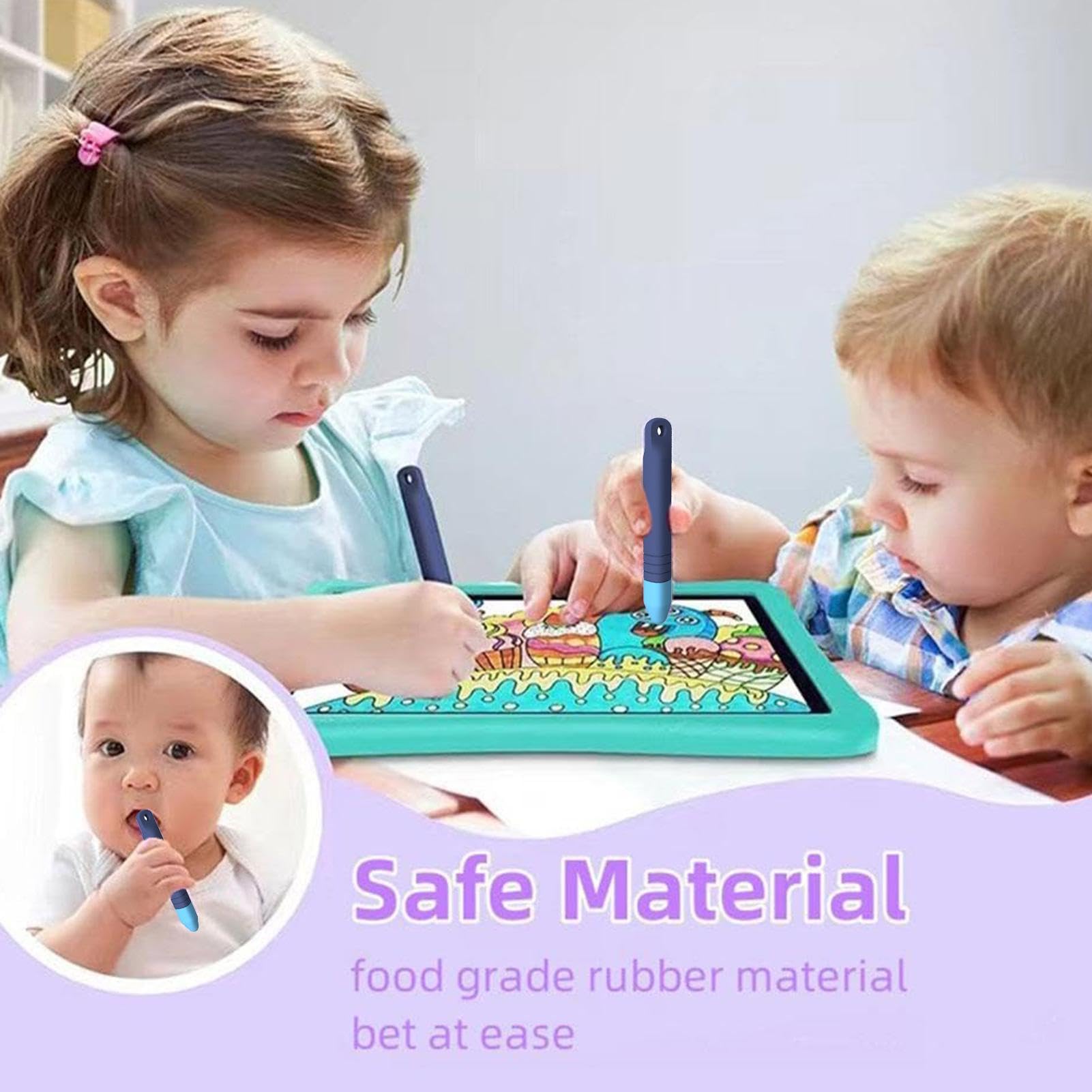 TUCANA Penna Stilo Per Bambini (2 Pezzi) – Ergonomica In Silicone Per IPad E Tablet Android – Proteggi Schermo
