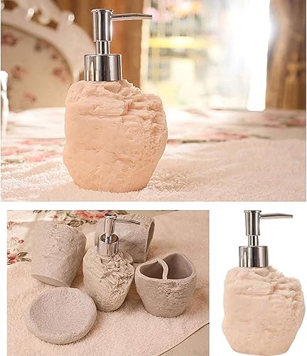 Miniatura 5 de Dispensador de jabón, botellas dispensadoras de jabón, estilo europeo creativo, botella de jabón exprimible de cerámica, retro, botella pequeña para