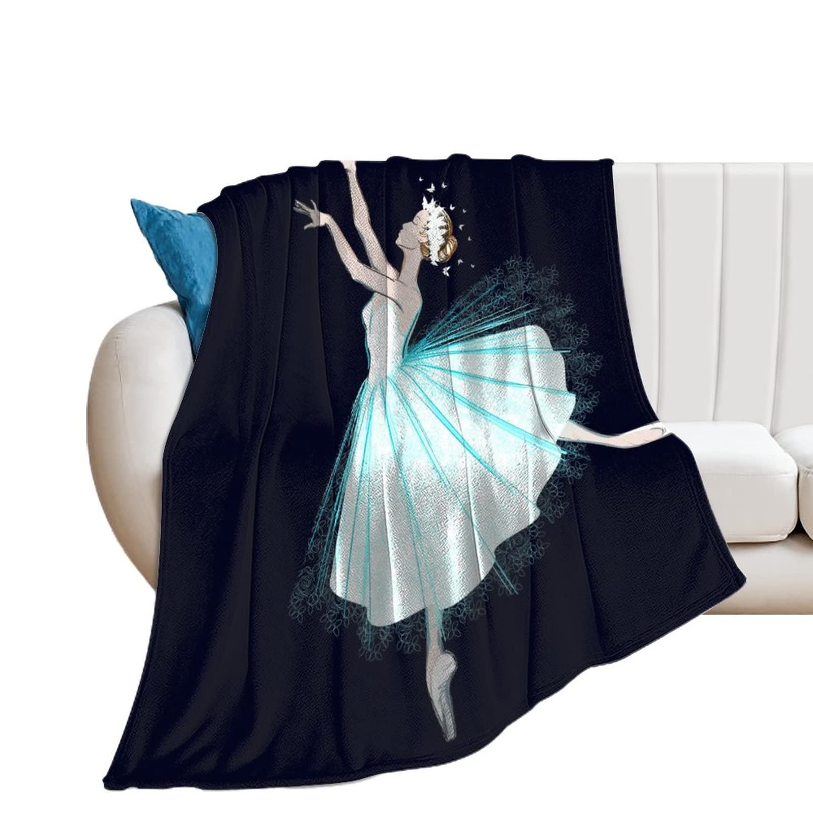 Plaid flanelle ballet isolant et doux pour lit et canapé