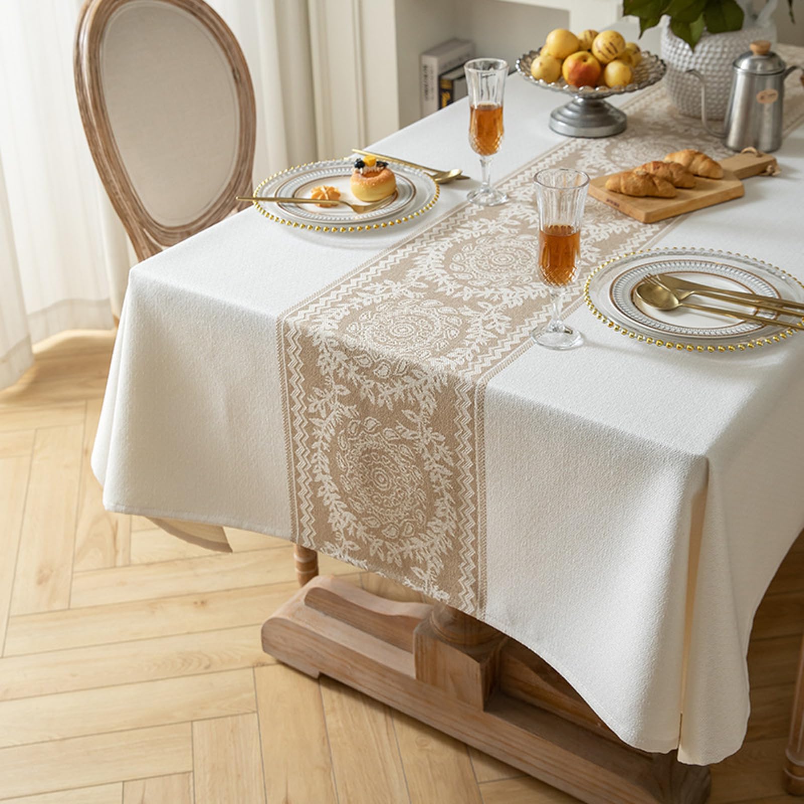 Tovaglia da caffè impermeabile, 120 x 160 cm, versatile, in stile country, per cucina, buffet, feste e campeggio, resistente, antimacchia, facile da pulire