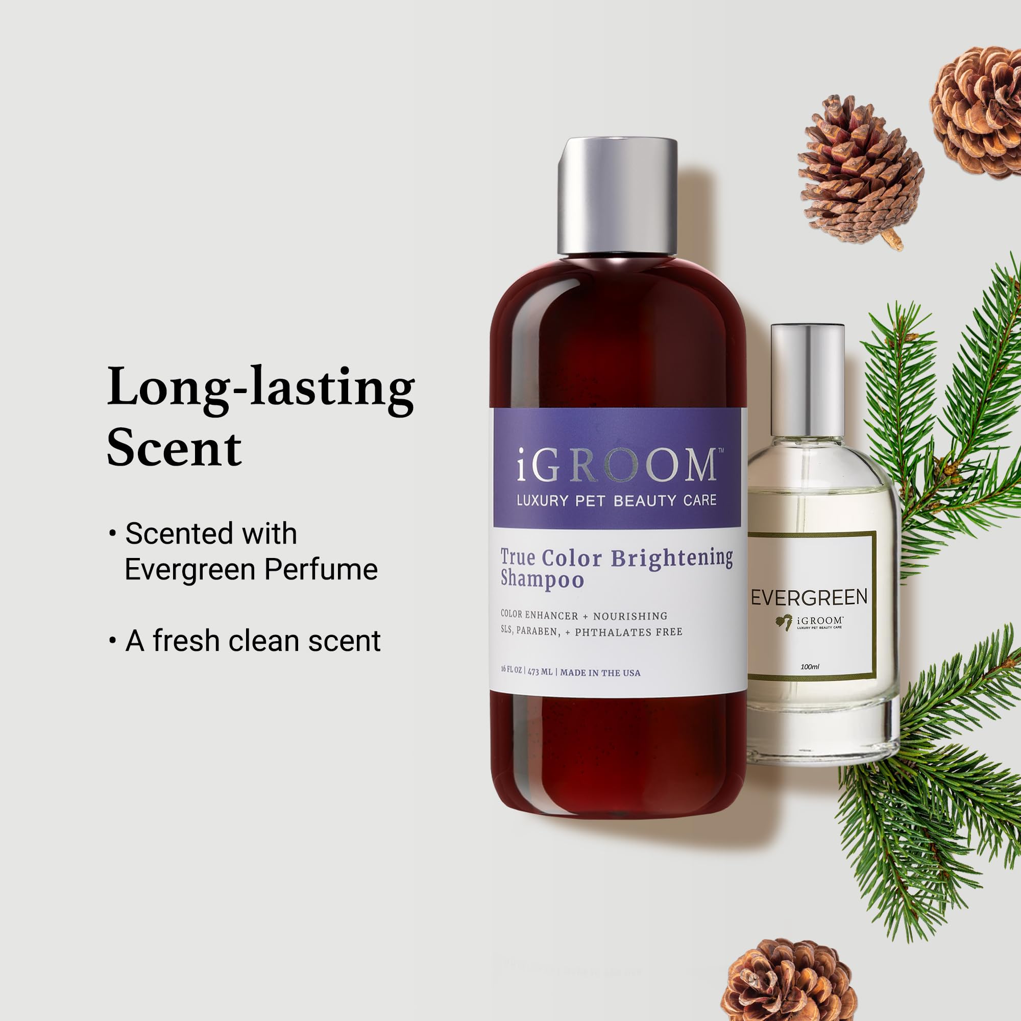 iGroom True Color - Champú para perros, cuidado de belleza de mascotas de lujo, mejora el color natural del pelaje, queratina + proteínas vegetales que añaden humedad, fabricado en Estados Unidos, 3.8