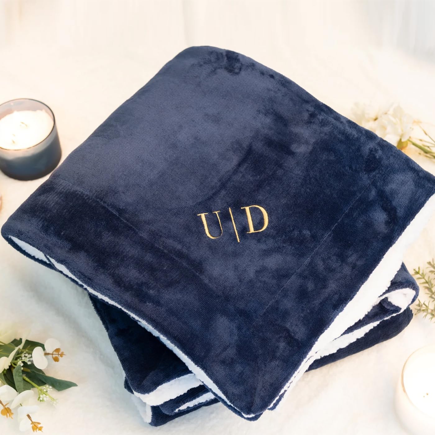 Keruidian Personalized Blanket, Custom Gift for Her, Monogram Blanket, Personalized Sherpa Blanket, Monogrammed Throw, Gift for Him, Birthday Gift (127 * 152CM)