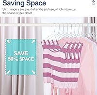 Vista 2 de SPECILITE Perchas de Alambre de Metal a Granel Paquete de 50 con Ranura, 16.7 Pulgadas, Calibre 12 Ultra Delgadas, Antideslizantes, para Trajes