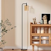 Vista 10 de Lámparas de pie para sala de estar, lámpara de pie industrial con pantalla de vidrio, lámpara de pie blanca moderna con bombillas LED, lámpara