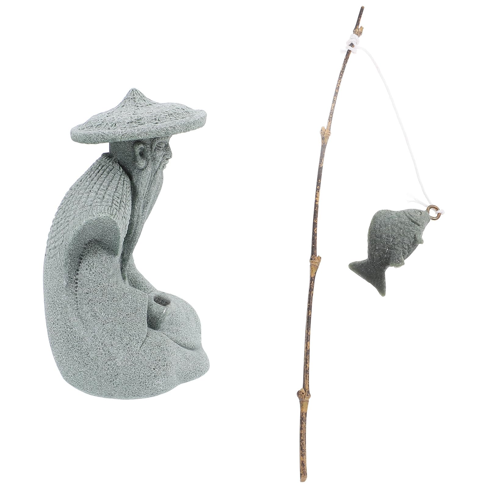 Statue de pêcheur Garneck en résine pour décoration de jardin zen