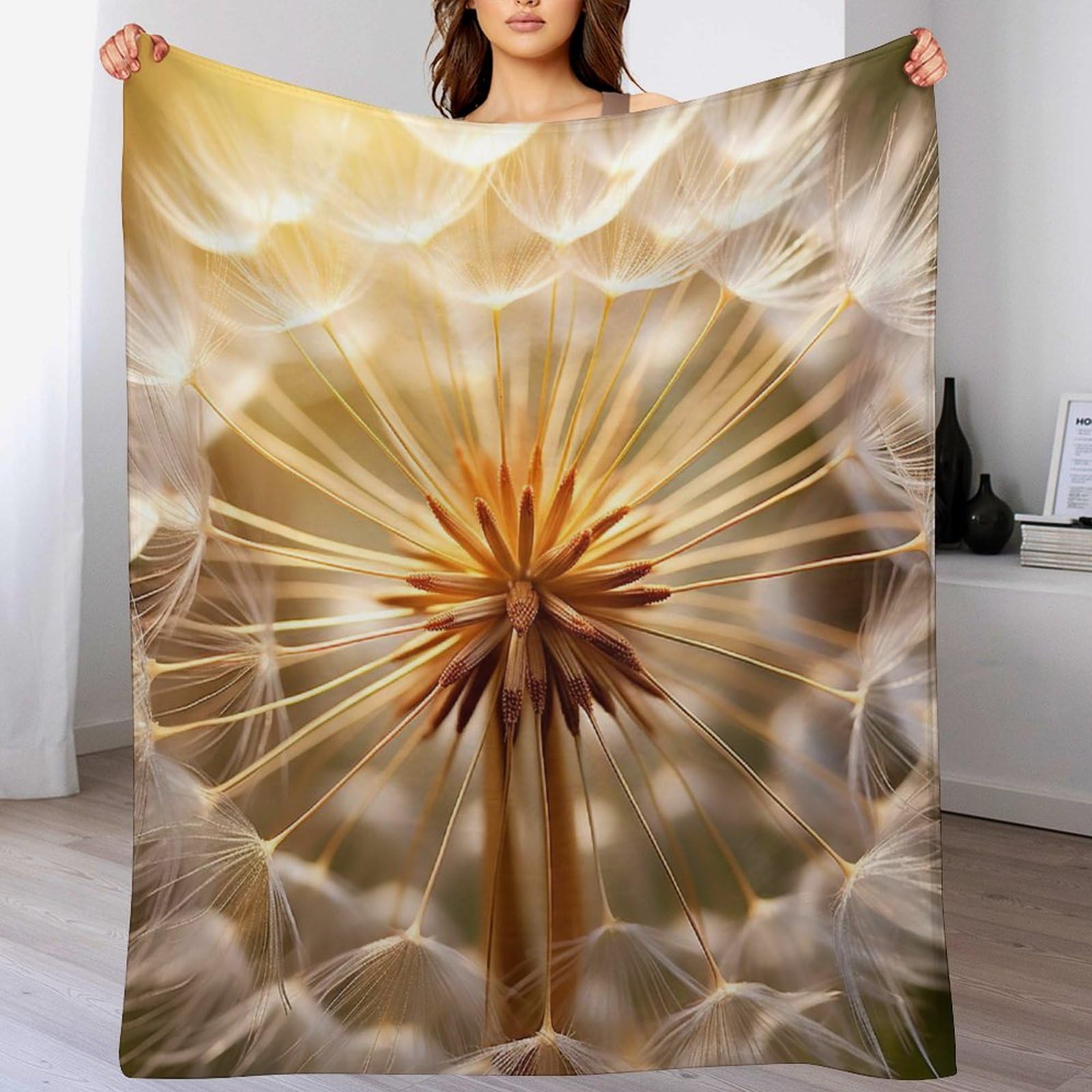 Couverture chaude et confortable flannel pissenlit pour contrer le froid facilement