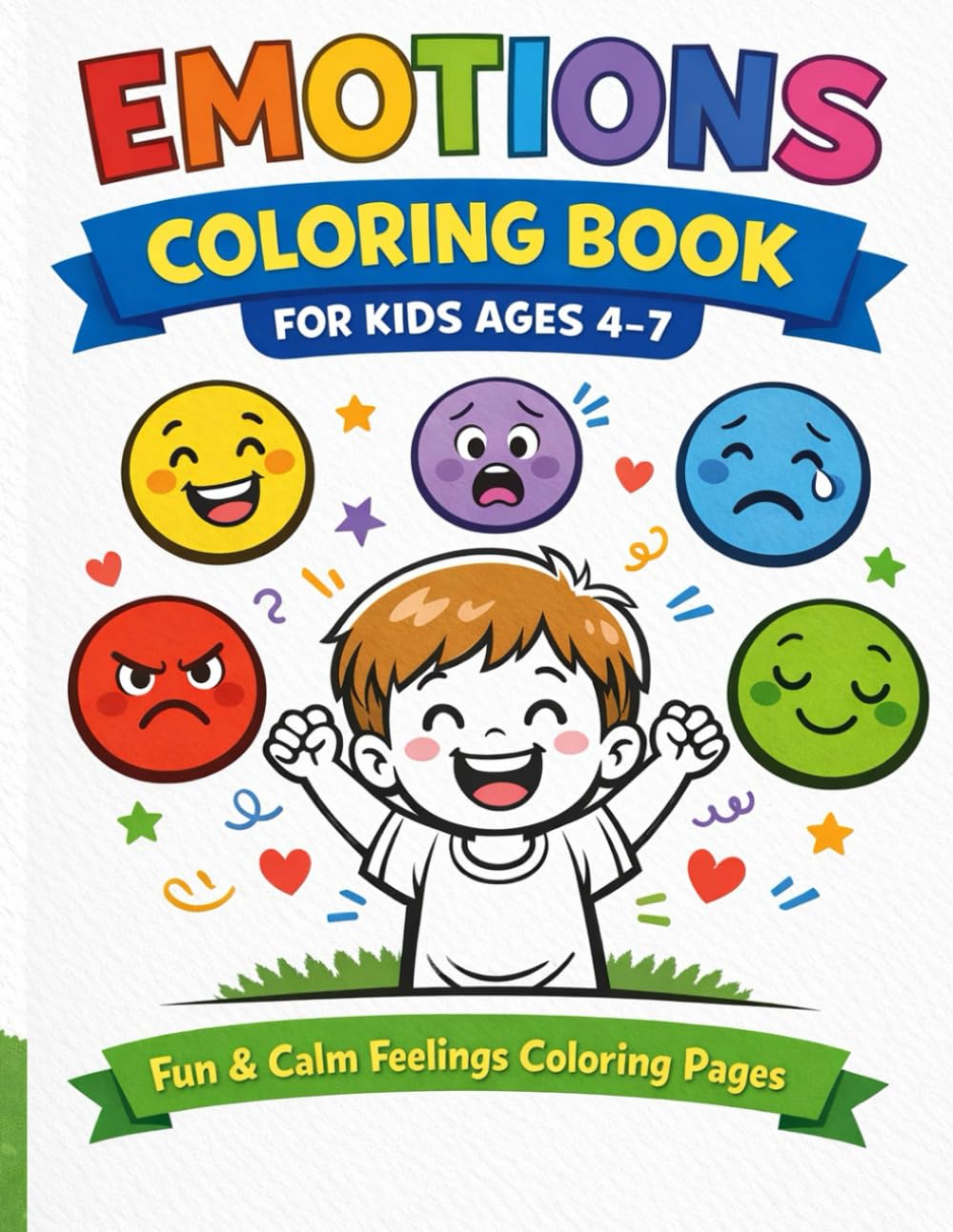 Emotions Coloring Book for Kids Ages 4-7: Fun & Calm Feelings Coloring Pages to Help Kids Understand Emotions