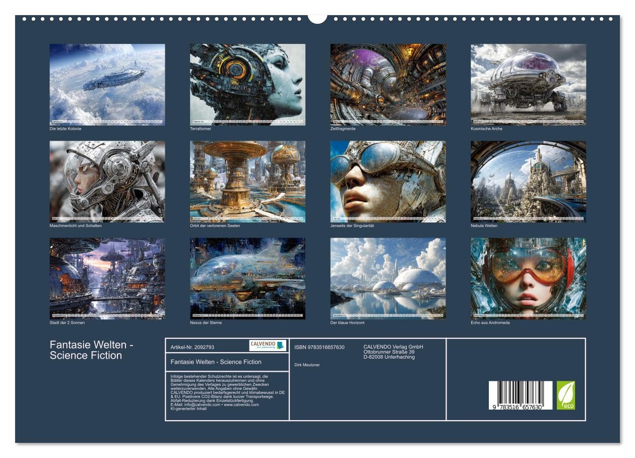 Fantasie Welten - Science Fiction (hochwertiger Premium Wandkalender 2026 DIN A2 quer), Kunstdruck in Hochglanz: Fantastische Zukunftswelten zum Träumen und Inspirieren. (CALVENDO Technologie)
