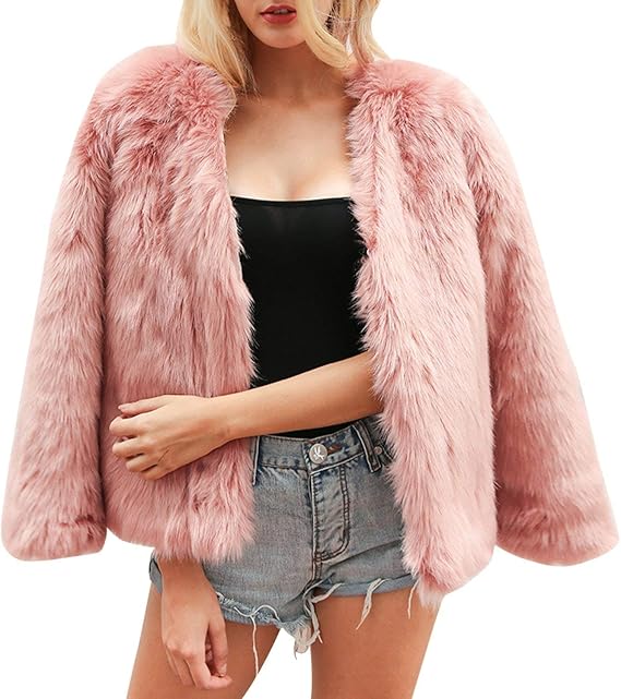 Coat Ladies Short Fall Winter Fashion Faux Simple Glamorous Coat