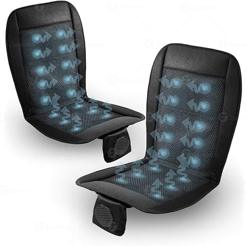 Vista 9 de ZONETECH Funda de asiento de coche de refrigeración, color negro, temperatura ajustable, cómodo cojín de enfriamiento para asiento de automóvil