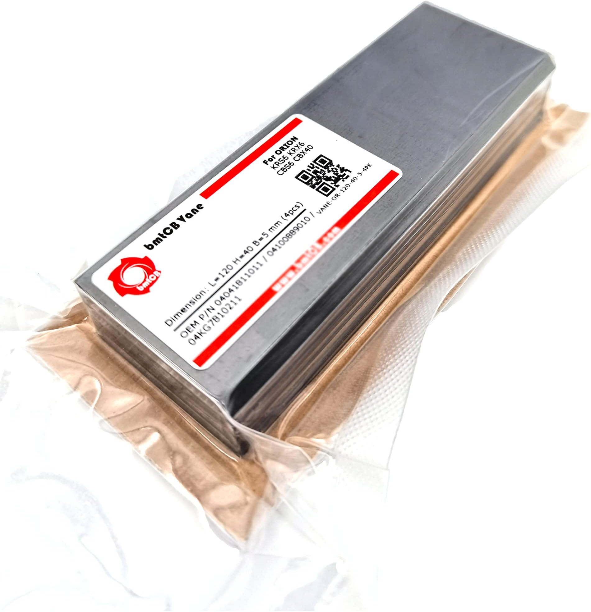 bmtCB carbon vane PM kit for ORION vacuum pump KRS6 KRX6 CBS6 CBX40 OEM P/N 04041811011 | 04100889010 | 04KG7810211 120-40-5mm (1 set of 4pcs)