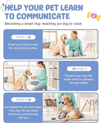 Miniatura 7 de Botones para comunicación para perros, juego de 9 botones para hablar con perros, grabación de voz de 30 segundos, botones de entrenamiento para