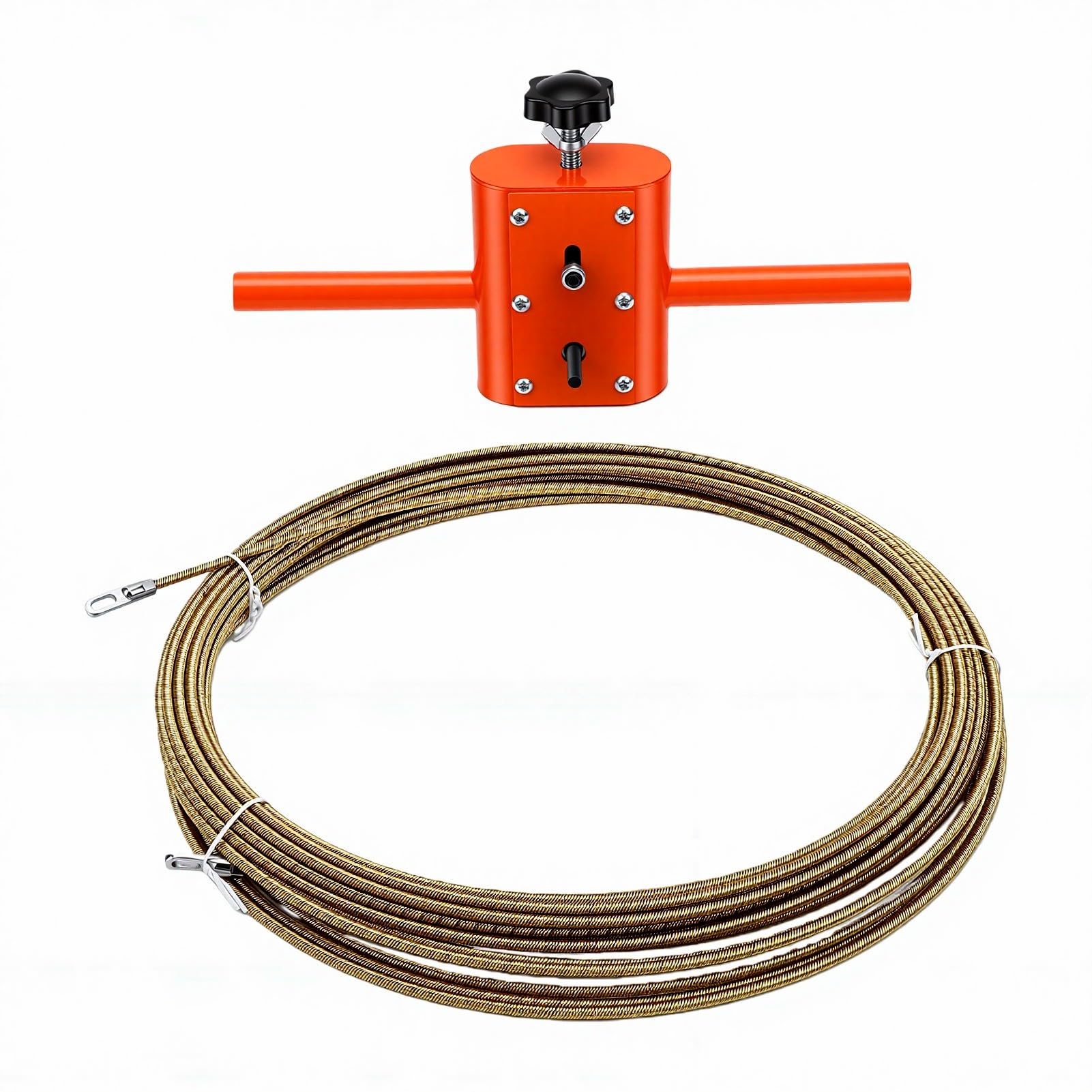 Fockety Wandverkabelungsmaschine, Automatischer Elektrischer Drahtzieher mit Bohradapter und 49,2 Fuß Stahldraht für 3–8 Mm Kabel, Kabel-Einfädelvorrichtung für Versteckte Rohre
