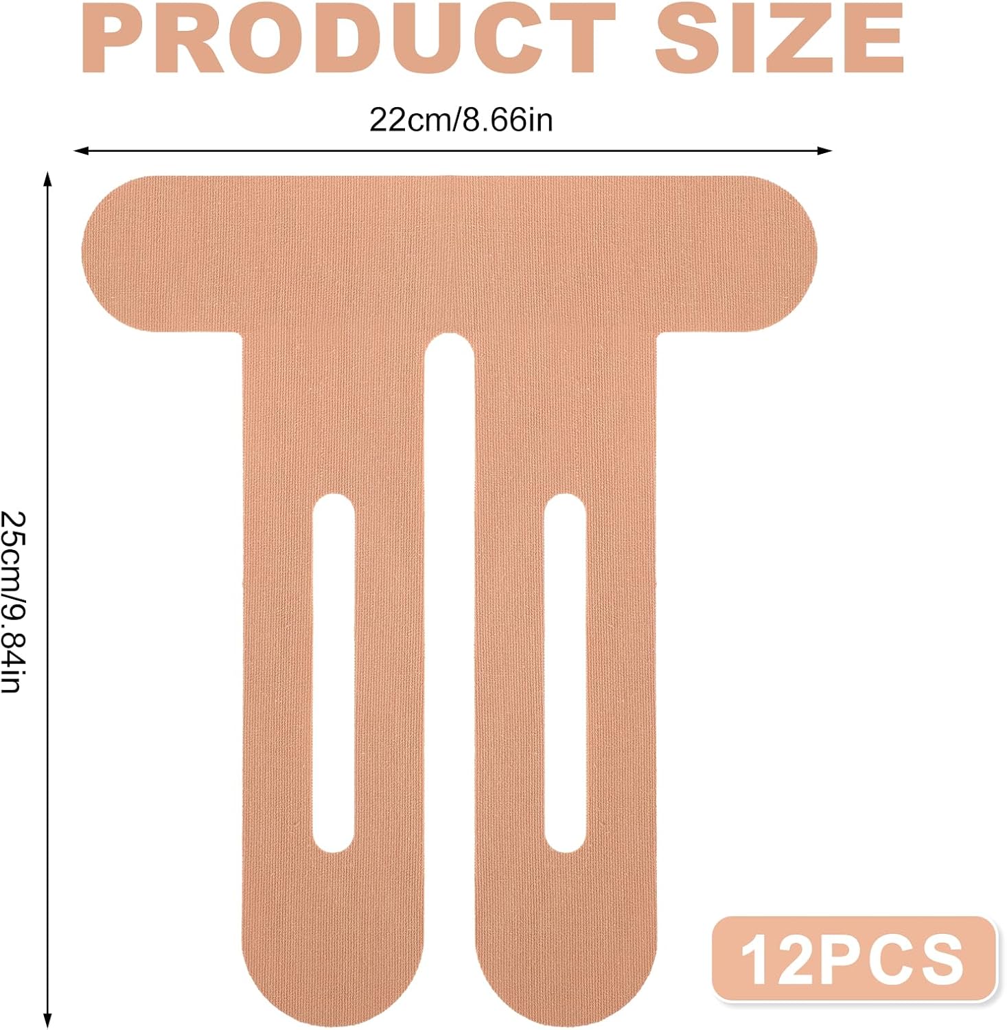 12pcs Athletic Tape Strips, Skin Color Precut Tape Strips Latex-Free Sticker Waterproof Knee Support Stickers for Support Comfort During Workouts
