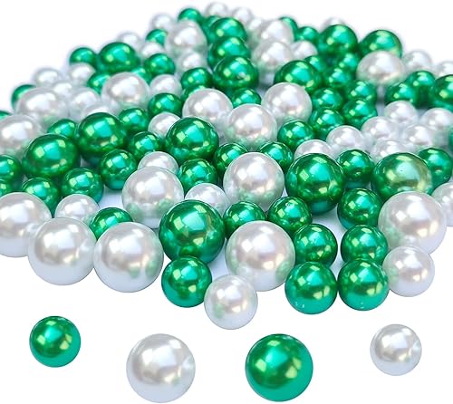 Miniatura 2 de GLBYUNN 140 cuentas de perlas para relleno de jarrón, sin agujero, cuentas de perlas para soporte de cepillos, perlas sintéticas para centros de