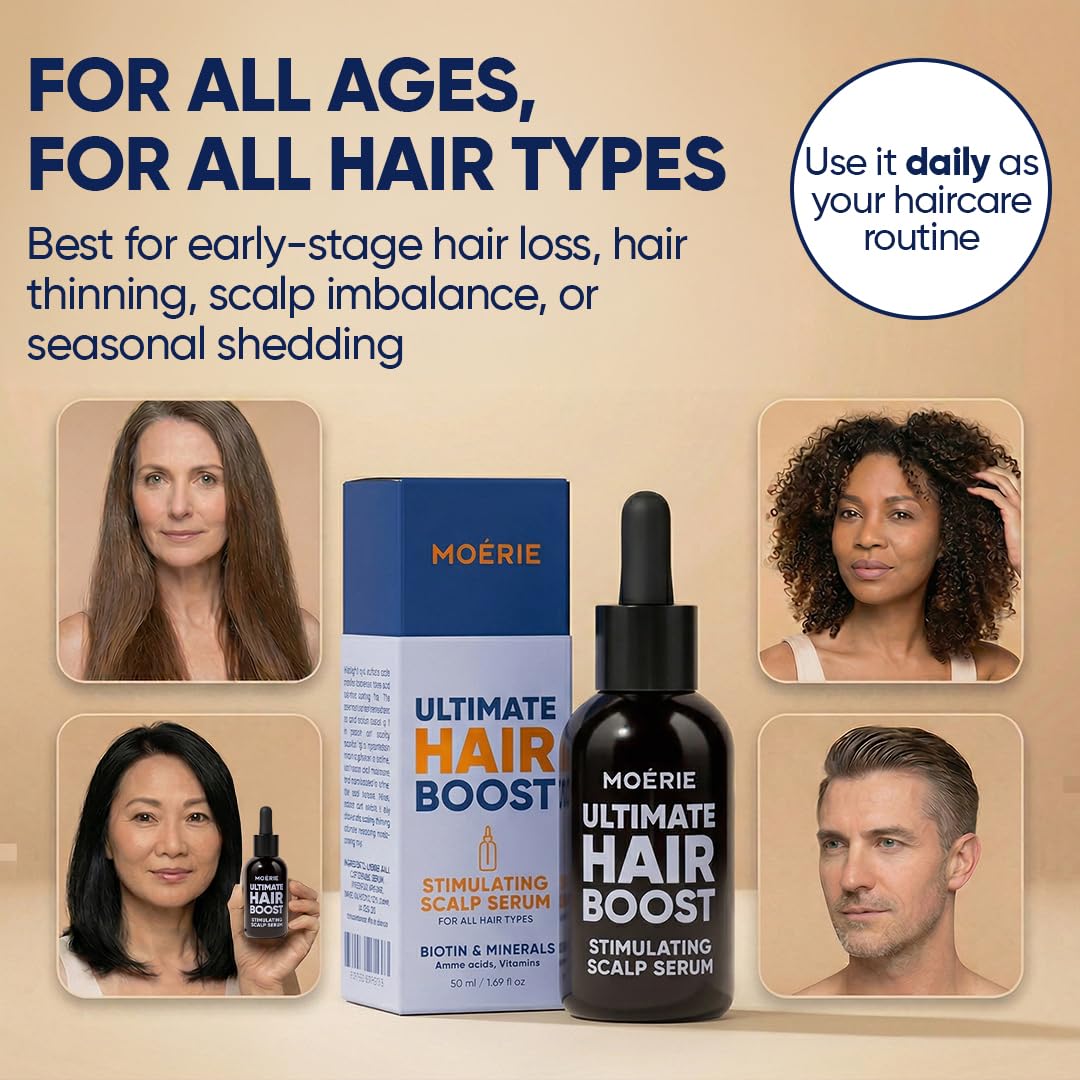 MOERIE serum anticaída y serum crecimiento cabello - Tratamiento anticaída para el cabello delgado - Alternativa al hair oil y el aceite capilar para crecimiento cabello - efectivo y natural 50ml x3