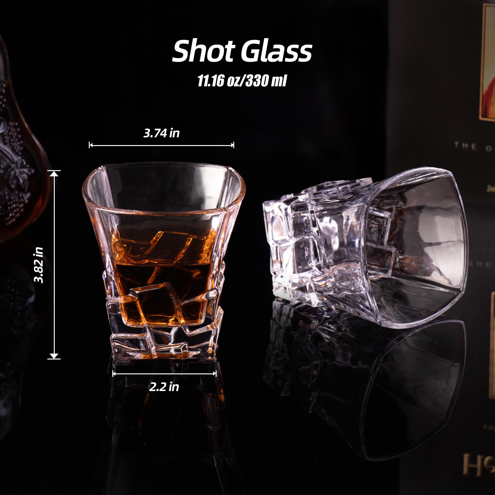 Snapklik.com : 330ml Ice Cube Whiskey Glass, Square - Shaped Crystal ...