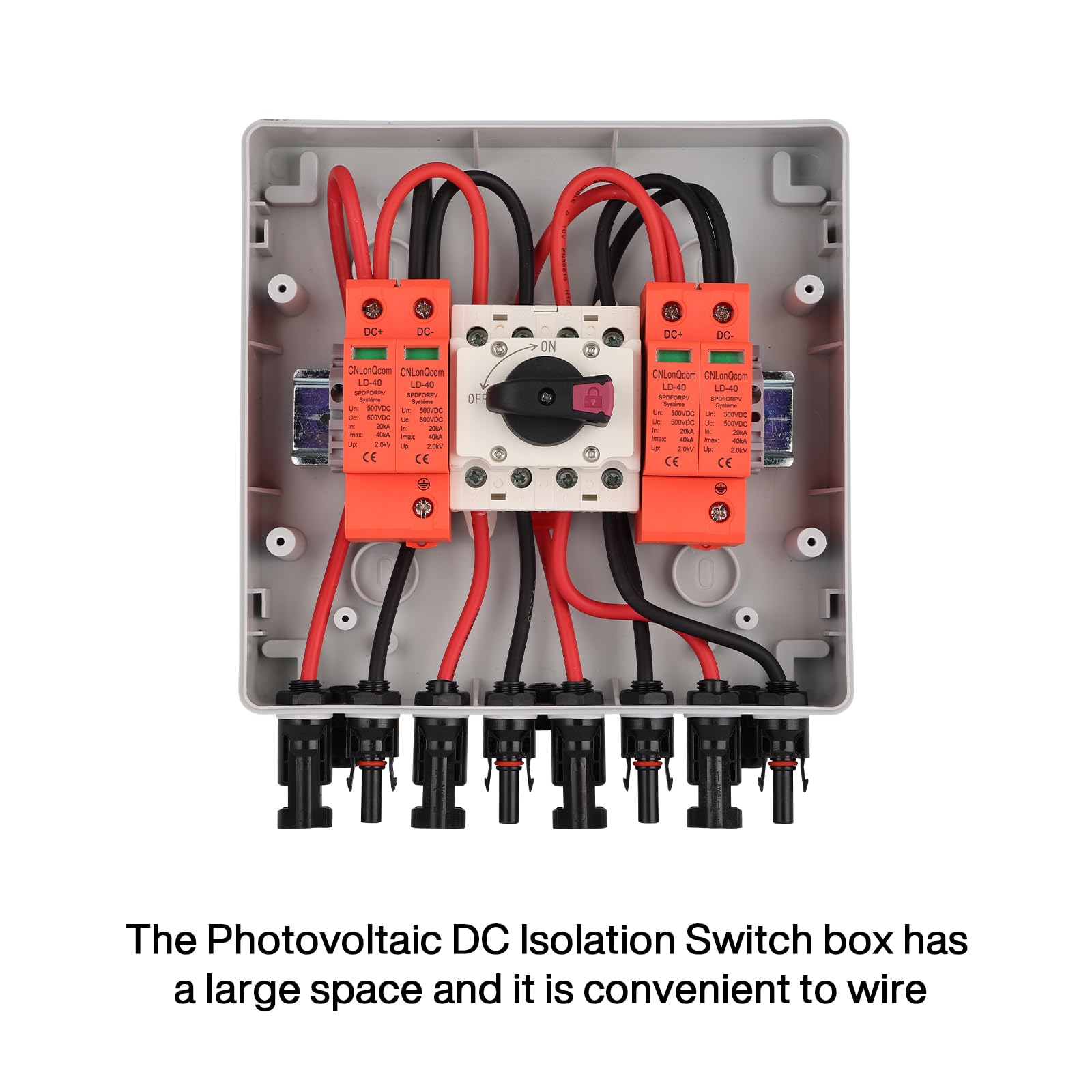 Protezione da sovratensione PV - 1000V LONQ.X + SPD Solar Anschlusskasten, protezione contro i fulmini DC interruttore PV impianto 2 string 2 in 2 out, DC Combiner box interruttore di linea Solar per