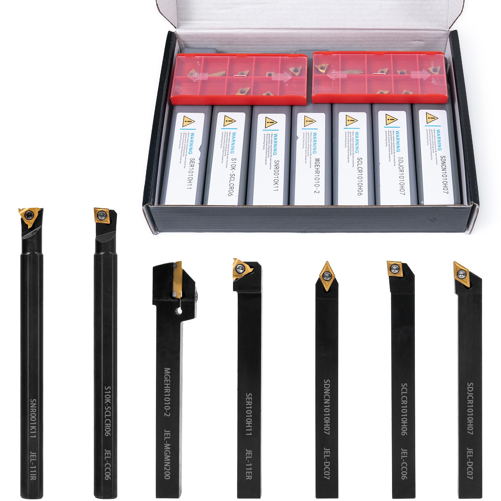 21Pcs Indexable Lathe Turning Tool Kit,3/8" 10mm Shank and Carbide Inserts — Amazon image 5