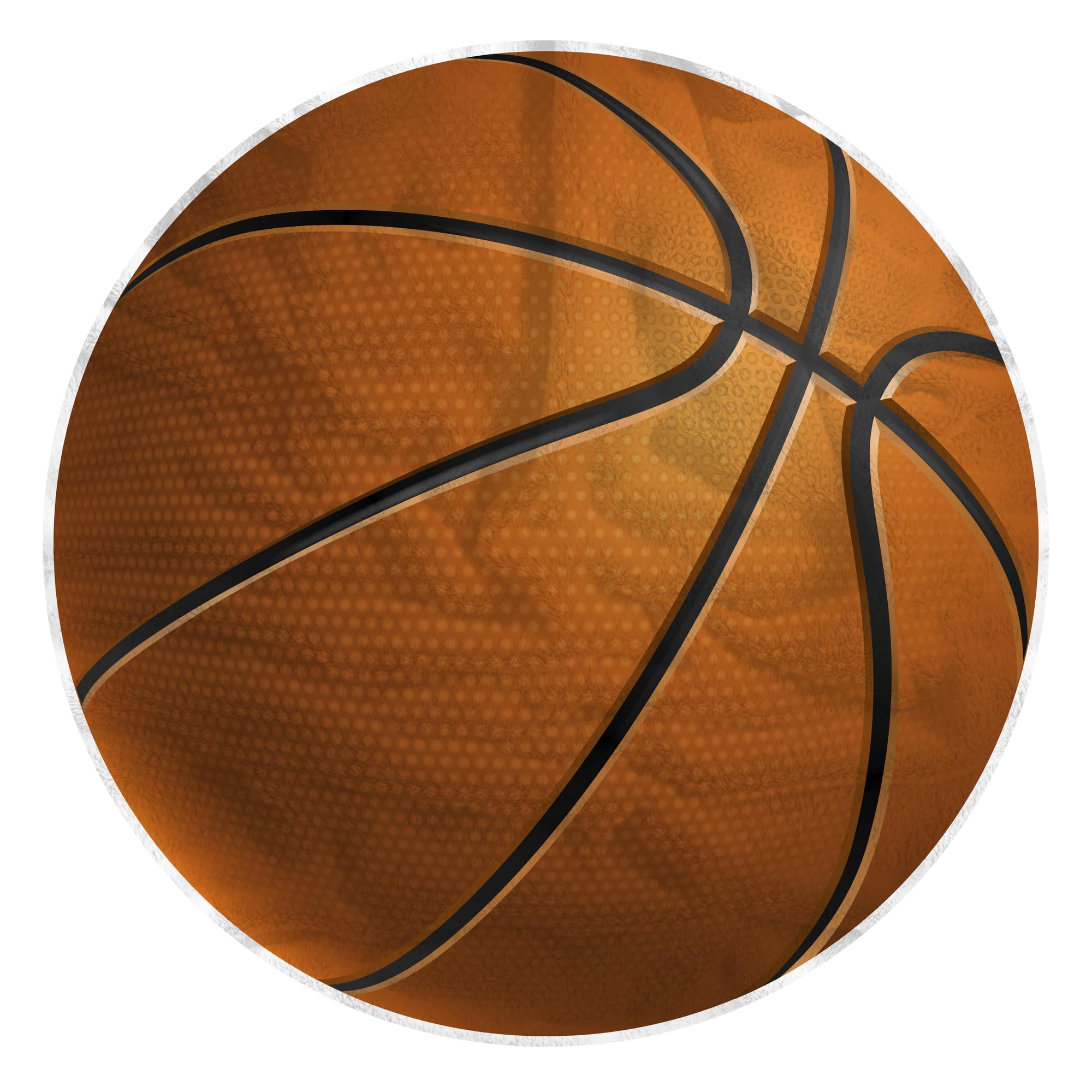 Pla Pla Pla Manta Redonda Polar con Forma de Pelota de Baloncesto. Manta Basket con Forma Redonda. Manta para sofá Divertida 150 x 150 cm.