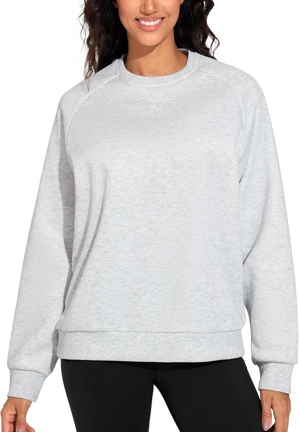 THE GYM PEOPLE Women's Long Sleeves Fleece Sweatshirts Loose Fit Crewneck Workout Casual Pullover Tops - Image 3