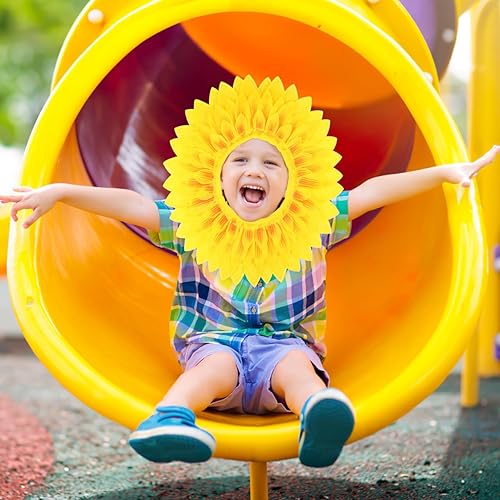Miniatura 2 de SAFIGLE 3 piezas de sombreros de girasol para niños y adultos decoración de girasol, tela cómoda, fácil de llevar, perfecto para juegos deportivos