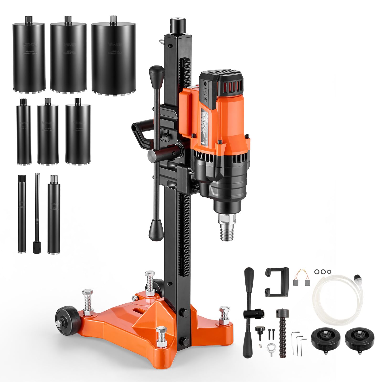 VEVOR Diamond Core Drilling Machine Dry and Wet 0.8–8 in Drilling Diameter | 8 Drill Bits…