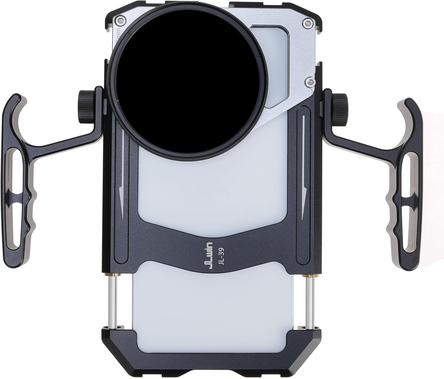 Universal Aluminum Phone Cage Video Rig Kit Stabilizer W/Handles + 67mm Thread Filter Adapter Rig for iPhone 16 15 14 Pro Max Samsung Cell Phone Vlog Live Stream Filmmaking, Cold Shoe Tripod Mount