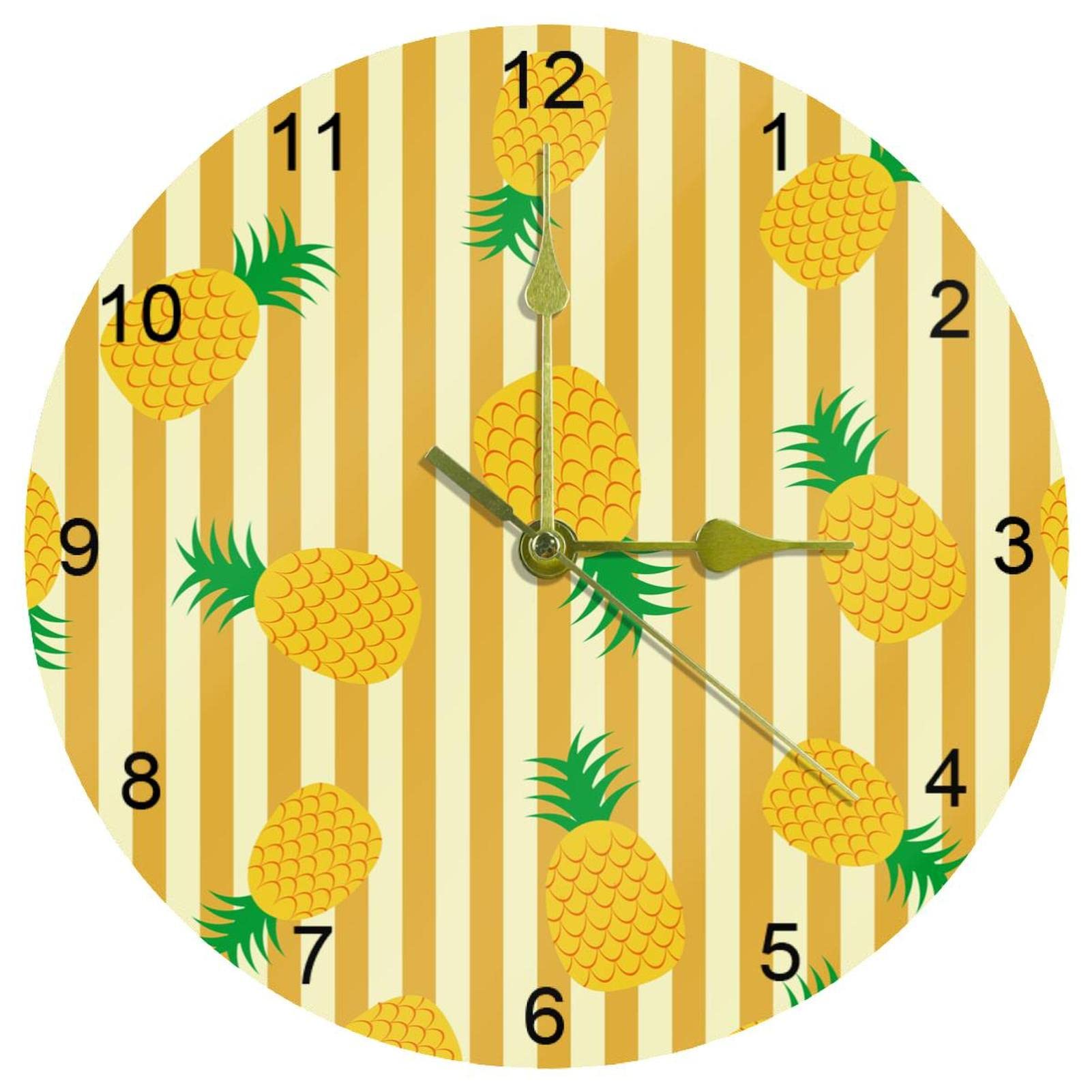 Horloge murale silencieuse et facile à lire avec grands chiffres arabes ronds