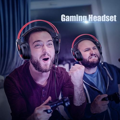 Miniatura 7 de Auriculares para juegos auriculares estéreo con cancelación de ruido y micrófono auriculares sobre la oreja para computadora portátil PS4