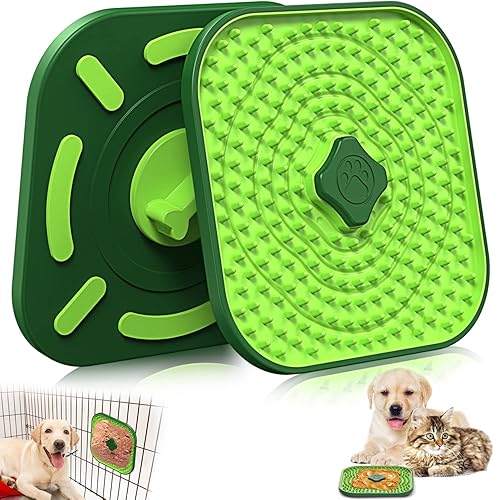 HOPET Licking Mat for Dogs Crate, Interactive Large 7.1" Size Lick Mats for Boredom Relief & Anxiety Reduction, Soft & Safe Peanut Butter Lick Pad for Training(Square-Shaped) - square-shaped - 1 pcs