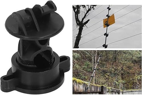 Miniatura 9 de Aisladores de poste redondo apretado, 100 piezas de ABS tipo aisladores eléctricos de valla aislantes eléctricos de sujeción de alambre para valla