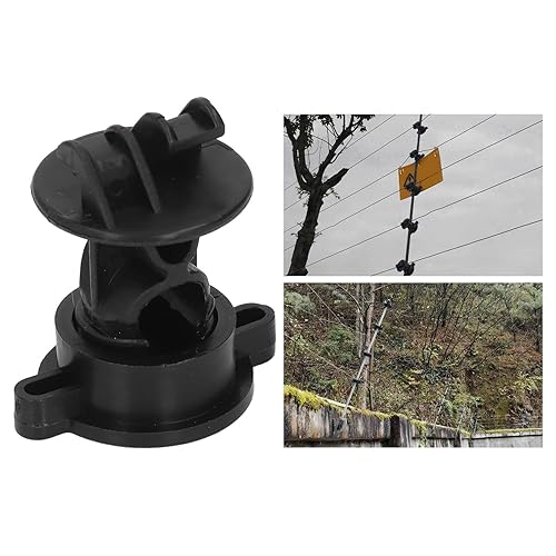 Miniatura 9 de Aisladores de poste redondo apretado, 100 piezas de ABS tipo aisladores eléctricos de valla aislantes eléctricos de sujeción de alambre para valla