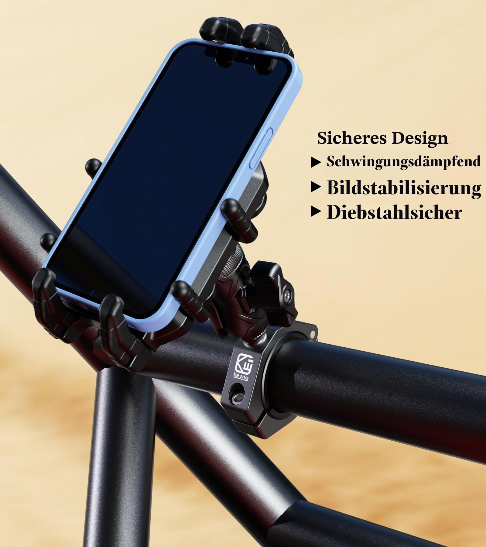 BRCOVAN UTV Handyhalterung mit Vibrationsdämpfer | Diebstahlsichere UTV Handyhalter, Verstellbar, für 1,5''/1,65''/1,75''/1,85''/2'' Überrollkäfigstange, für 5,4-7,2'' Telefone