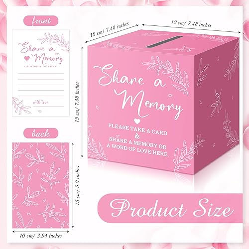 Miniatura 2 de Pajean 50 tarjetas de memoria para colecciones de vida, caja de tarjetas de memoria para ideas de invitados, funeraria, graduación, boda, despedida